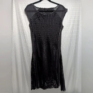 Komarov Crinkle Sheer Slip Midi Dress. Ladies side L